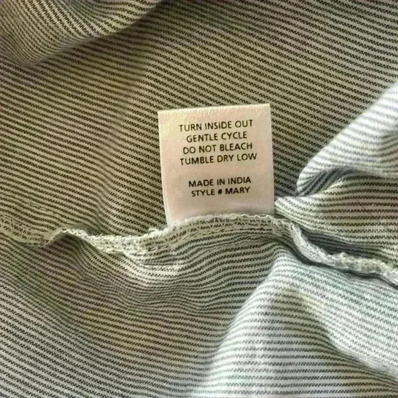 Sister Mary Blue Embroidered Pinstripe Shift Dress Size XS - Picture 6 of 6